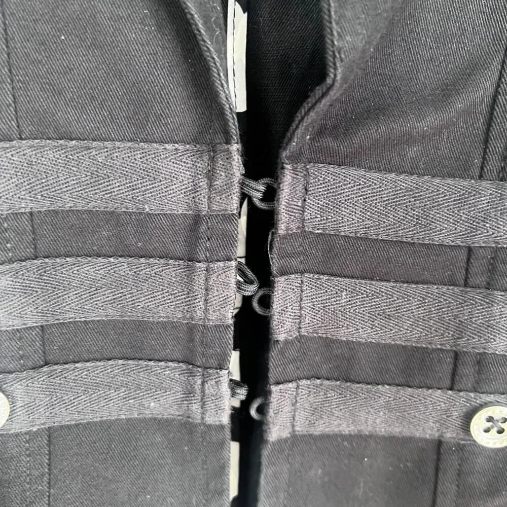 Cabi Black Lightweight Cotton Moto Military Style Layering Blazer Size 8‎